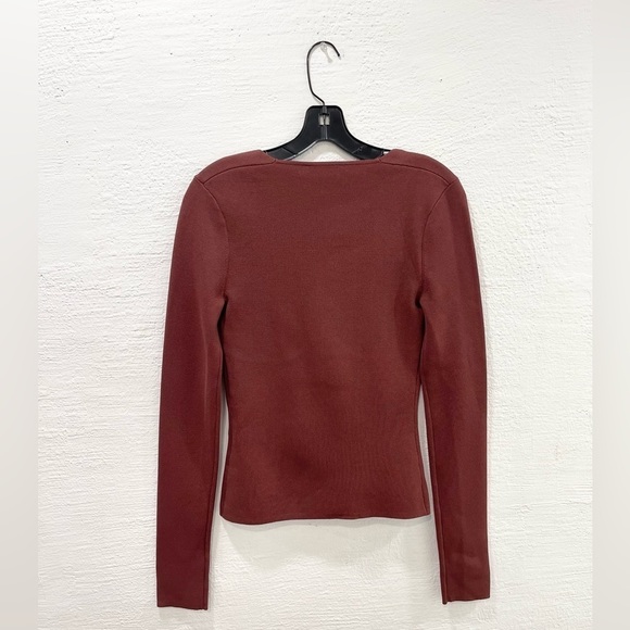 Nanushka Mio Corset Long Sleeve Top Mahogany - Picture 4 of 4